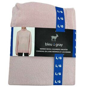 Bleu Gray Women's Pink Merino Wool Cashmere Sweater / Size Large